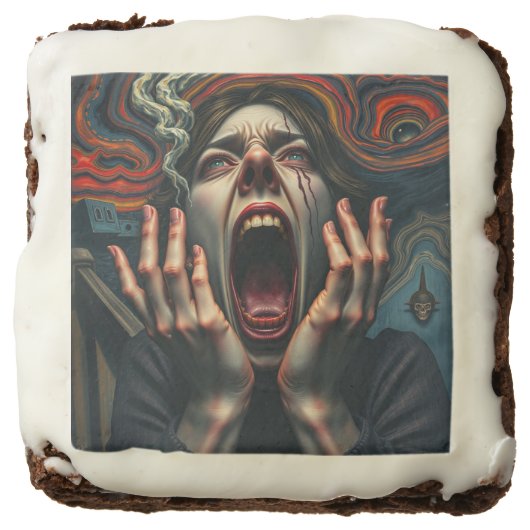 Tormented Woman Haunting Scream Brownie (Front)