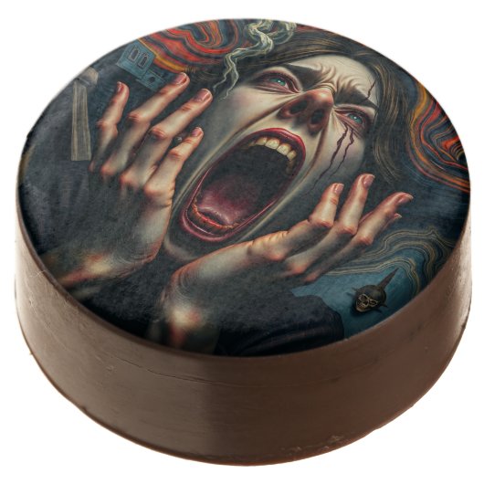 Tormented Woman Haunting Scream Chocolate Covered Oreo (Angled)