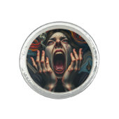 Tormented Woman Haunting Scream Ring (Front)