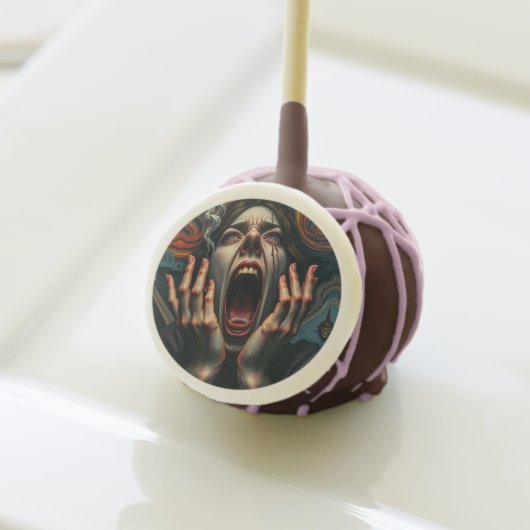 Tormented Woman in a Haunting Scream Cake Pops (Front Insitu)