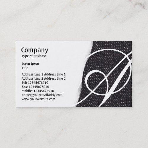 Torn Away _ Black Denim Texture Business Card