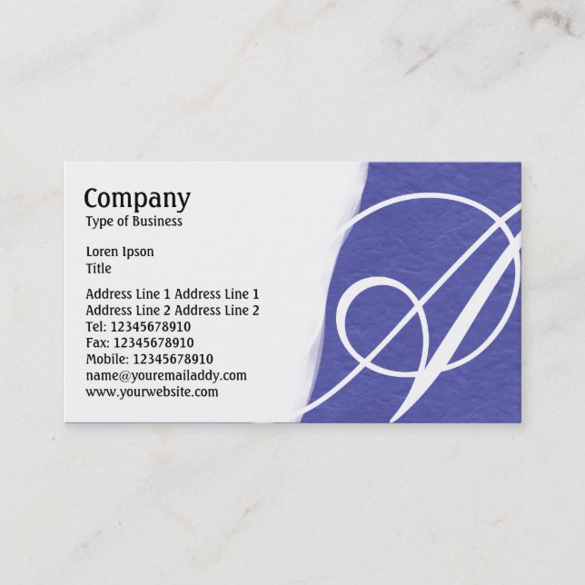 Torn Away - Dark Blue Rough Paper Texture Business Card (Front)