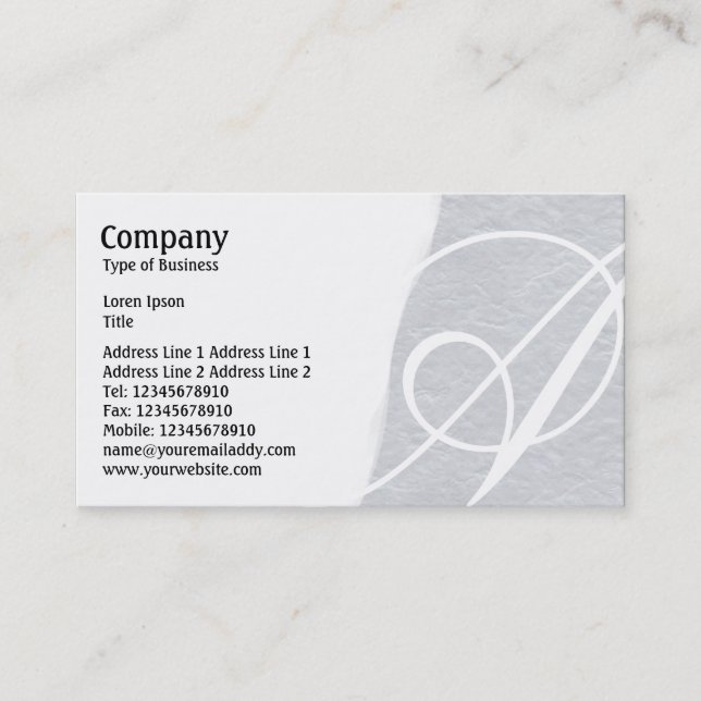 Torn Away - Light Gray Rough Paper Texture Business Card (Front)