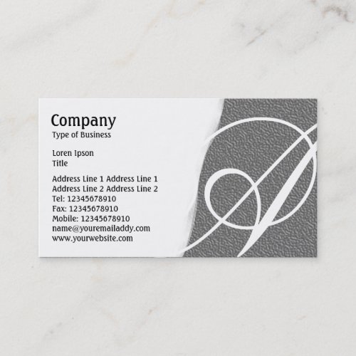 Torn Away _ Mid Gray Embossed Texture Business Card