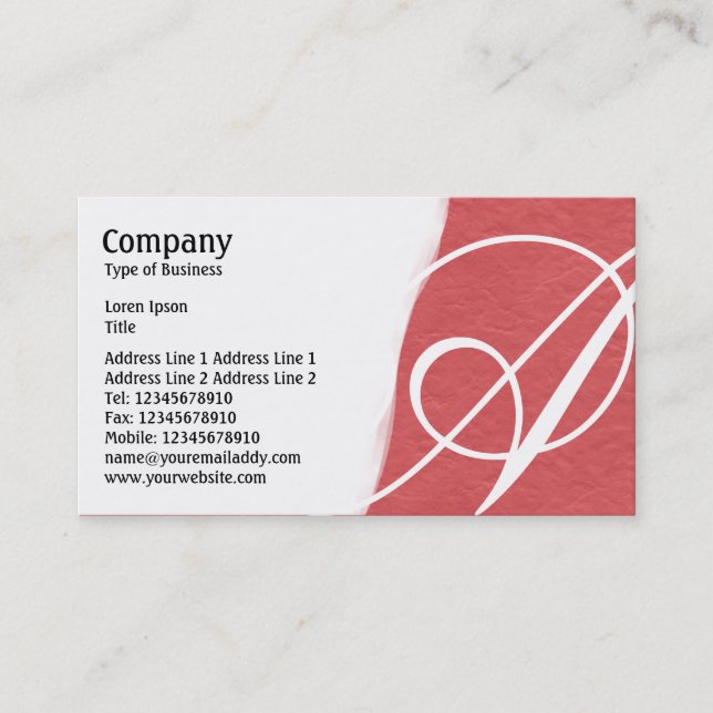 Torn Away - Red Rough Paper Texture Business Card (Front)