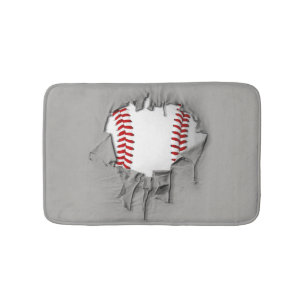 Torn Baseball Bath Mat