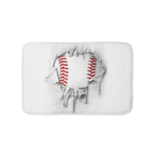 Torn Baseball Bathroom Mat