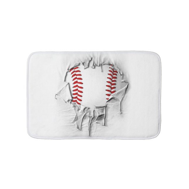 Torn Baseball Bathroom Mat (Front)