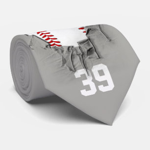 Torn Baseball (dark/personalized) Neck Tie