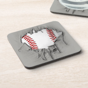 Torn Baseball Drink Coaster