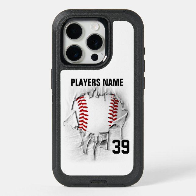 Torn Baseball iPhone 15 Pro Case (Back)