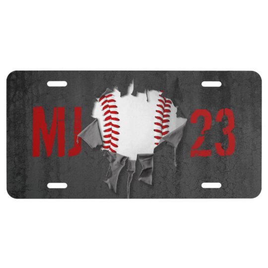 Torn Baseball License Plate | Zazzle.com