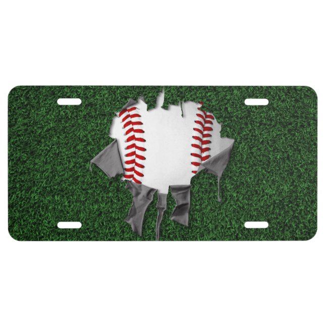 Torn Baseball License Plate (Front)