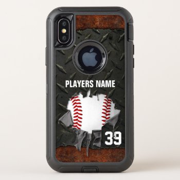 Torn Baseball Otterbox Defender Iphone X Case by eBrushDesign at Zazzle
