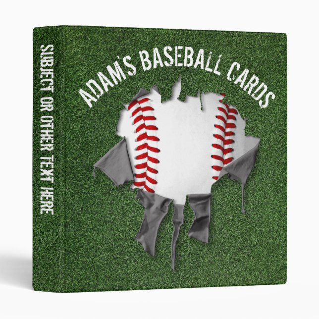 Torn Baseball Personalized Avery Binder (Front/Spine)