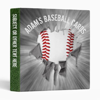 Torn Baseball Personalized Avery Binder by eBrushDesign at Zazzle