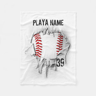 Torn Baseball (personalized) Fleece Blanket