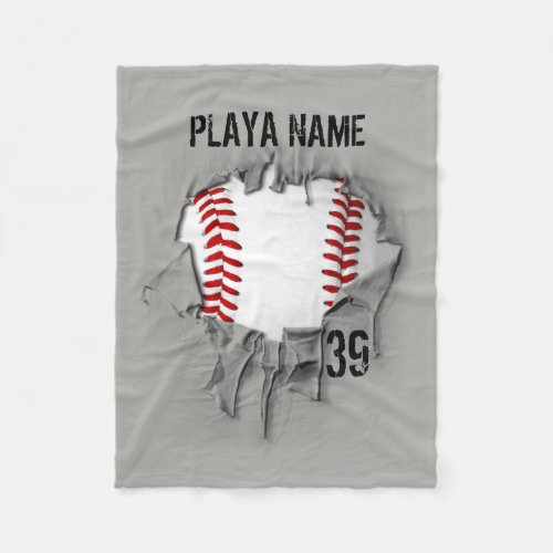 Torn Baseball personalized Fleece Blanket