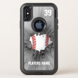 Torn Baseball (personalized) OtterBox Defender iPhone X Case