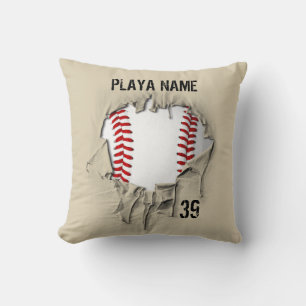 Torn Baseball (personalized) Throw Pillow