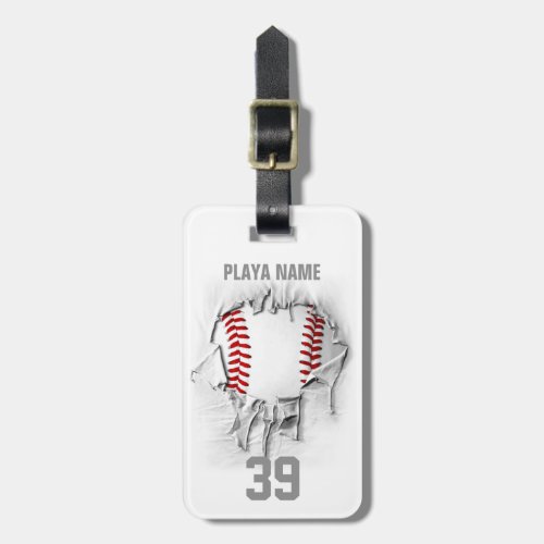 Torn Baseball white personalized Luggage Tag