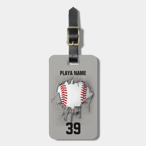 Torn Baseball white personalized Luggage Tag