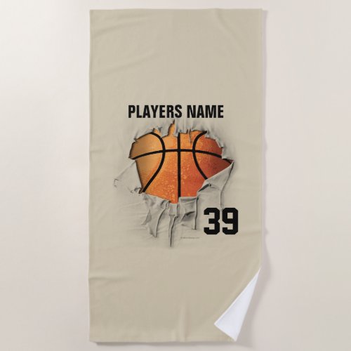 Torn Basketball Beach Towel