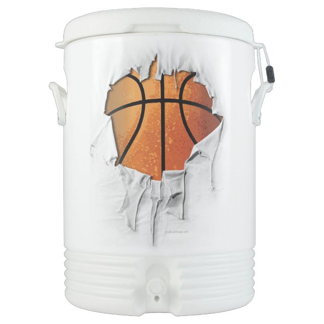 Torn Basketball Beverage Cooler (Front)