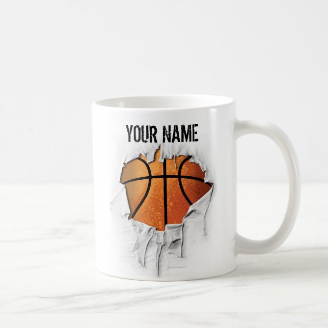 Torn Basketball Coffee Mug (Right)