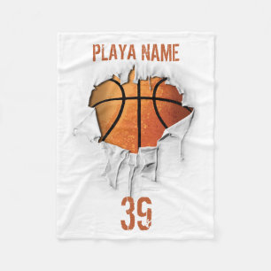 Torn Basketball Fleece Blanket