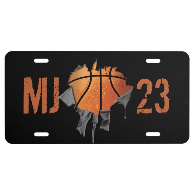 Torn Basketball License Plate (Front)