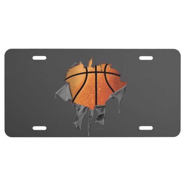 Torn Basketball License Plate (Front)