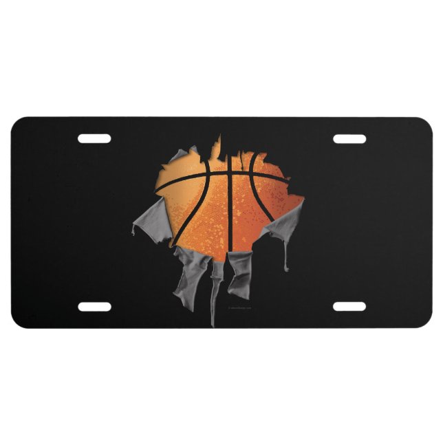 Torn Basketball License Plate (Front)