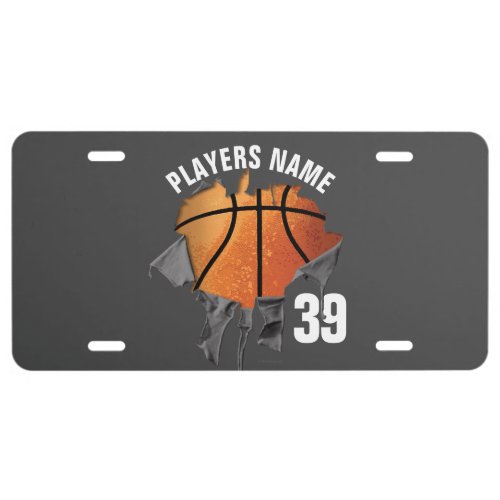 Torn Basketball License Plate