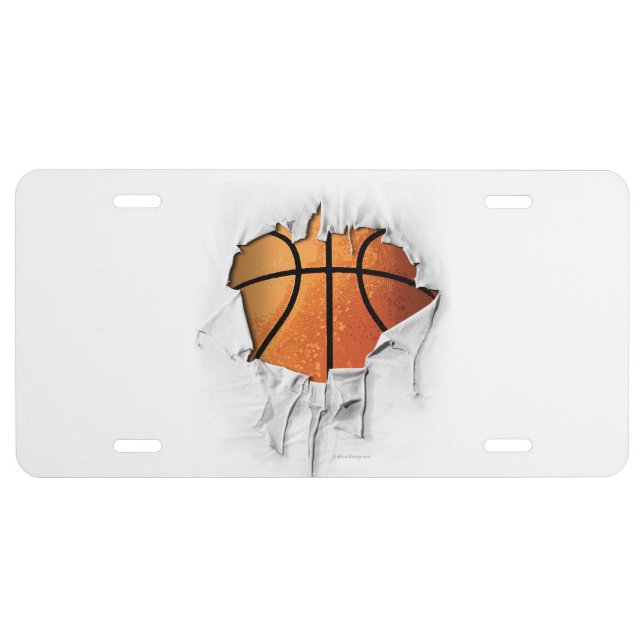 Torn Basketball License Plate (Front)