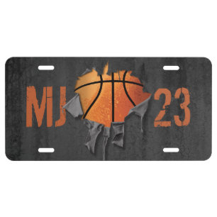 Torn Basketball License Plate