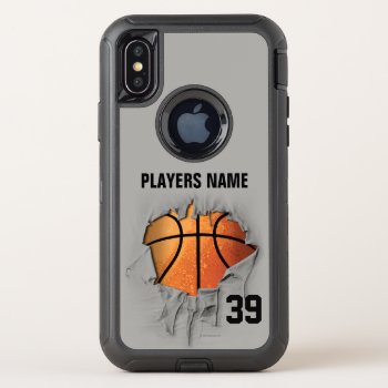 Torn Basketball Otterbox Defender Iphone X Case by eBrushDesign at Zazzle