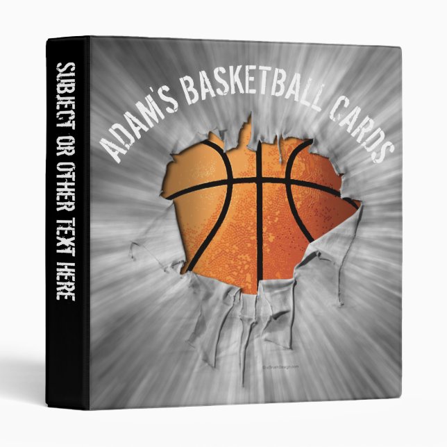 Torn Basketball Personalized Avery Binder (Front/Spine)