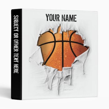 Torn Basketball Personalized Avery Binder by eBrushDesign at Zazzle