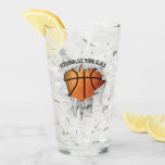Torn Basketball (personalized) Glass at Zazzle