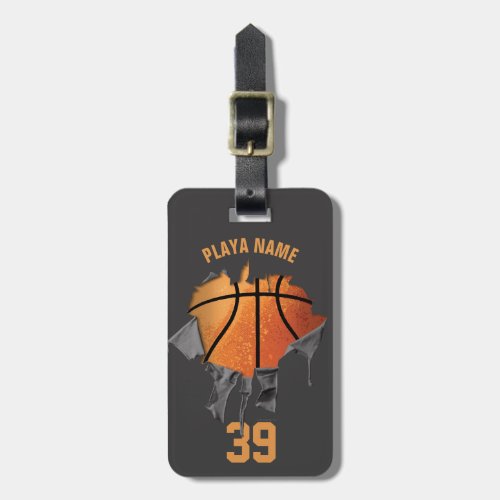 Torn Basketball Personalized Luggage Tag