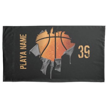 Torn Basketball Pillow Case by eBrushDesign at Zazzle