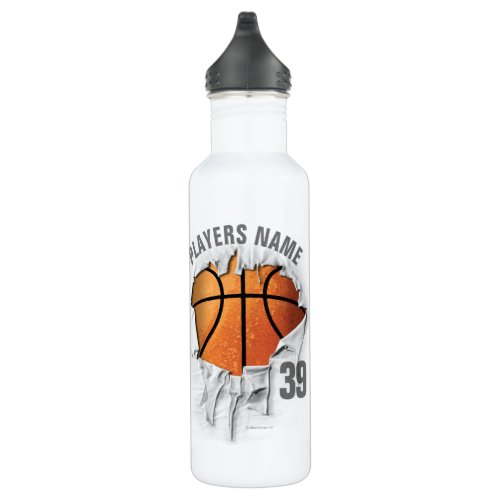 Torn Basketball Stainless Steel Water Bottle
