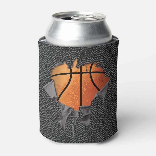 Torn Basketball (textured) Can Cooler (Can Front)