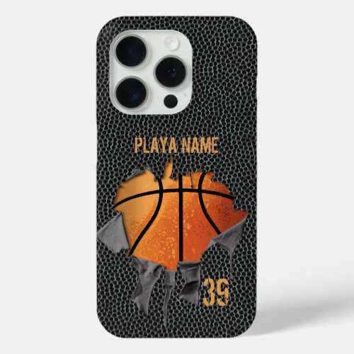 Torn Basketball textured iPhone 15 Pro Case