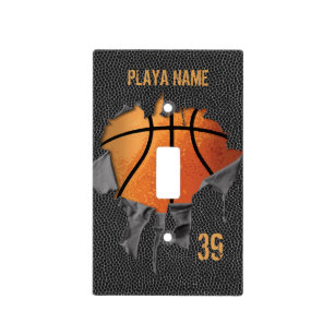 BASKETBALL AND 1 LIGHT SWITCH /& OUTLET COVERS; SPORTY AND COOL!-FREE SHIPPING