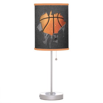 Torn Basketball (textured) Table Lamp by eBrushDesign at Zazzle