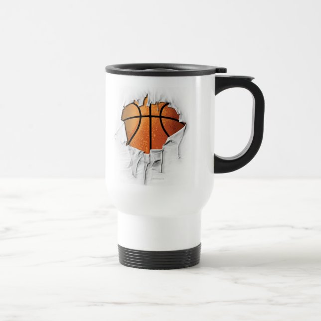 Torn Basketball Travel Mug (Right)