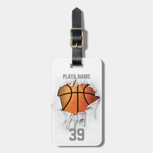 Torn Basketball white personalized Luggage Tag