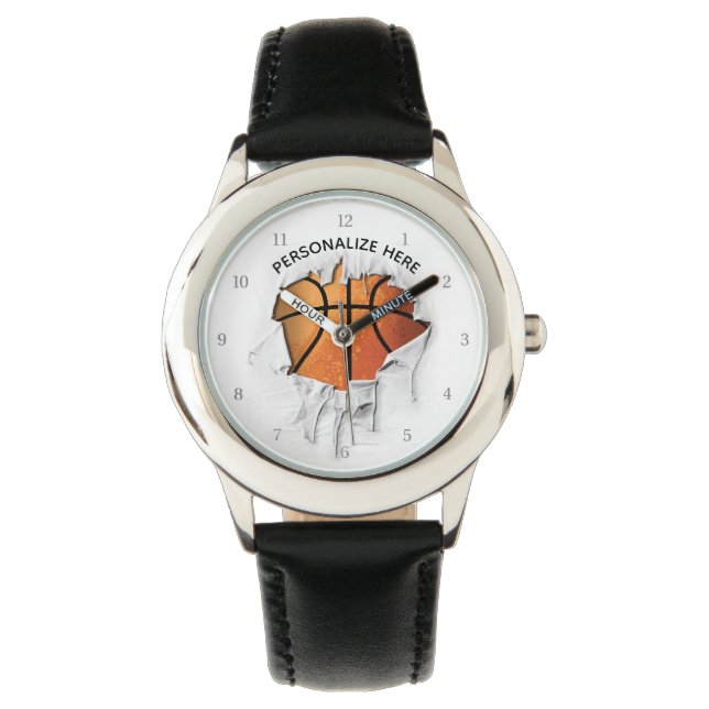 Torn Basketball Wrist Watch (Front)